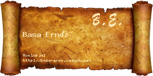Basa Ernő névjegykártya